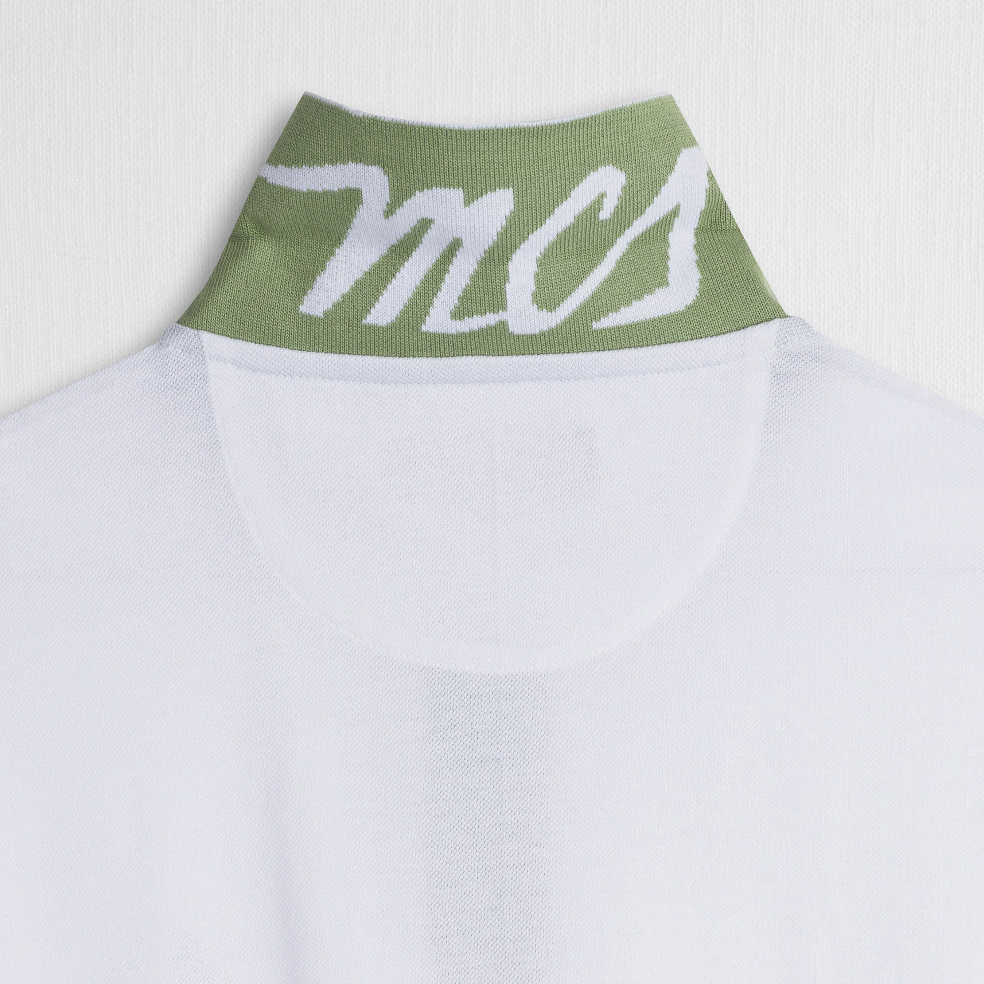 Polo cotone stretch piquet con collo jacquard - White - Image 3