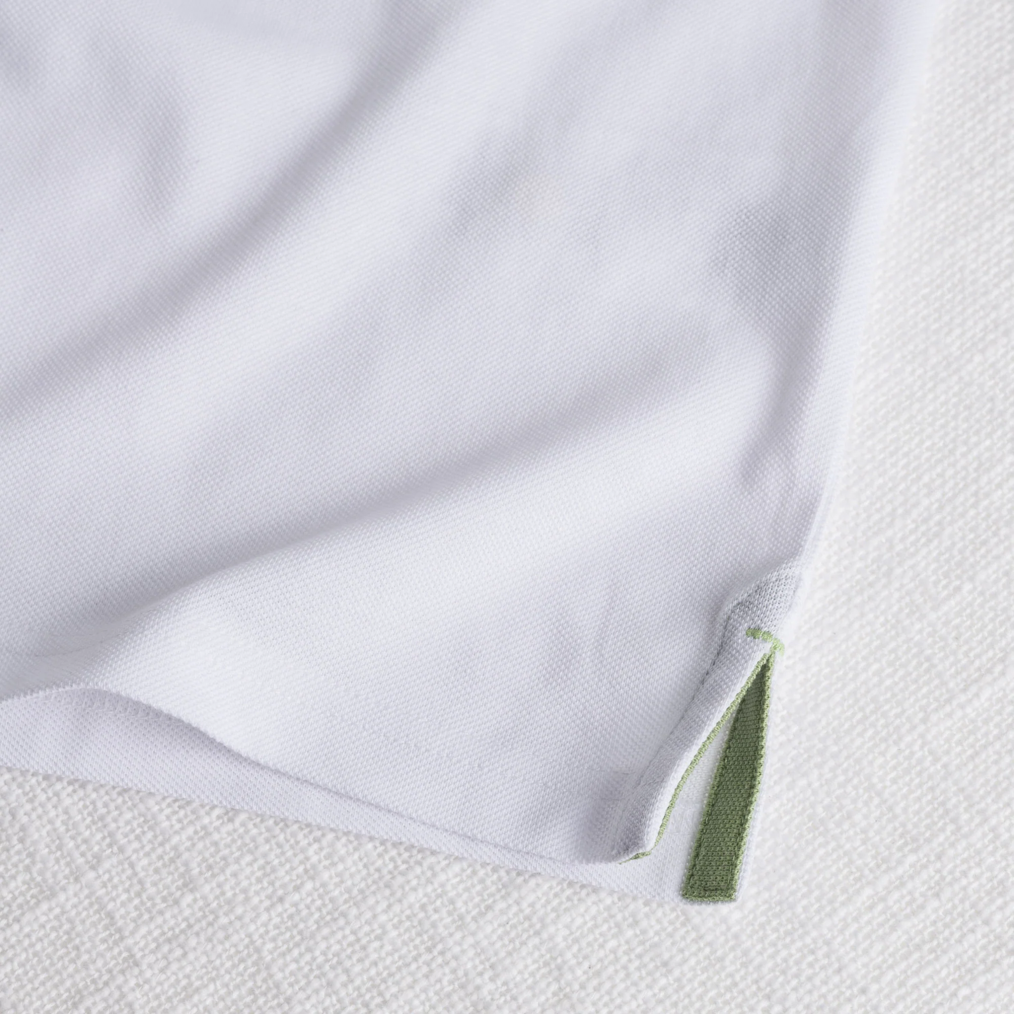 Polo cotone stretch piquet con collo jacquard - White - Image 5
