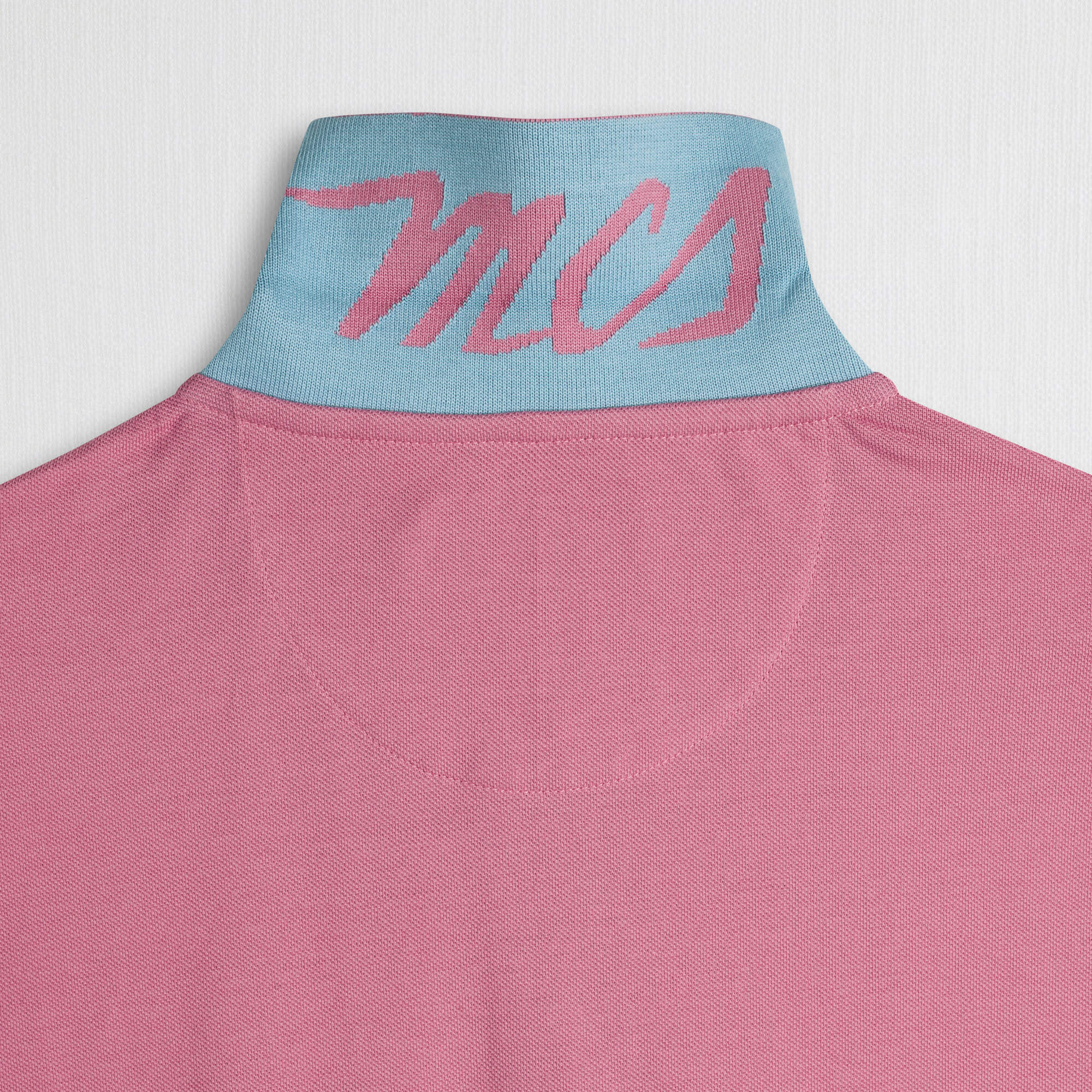 Polo cotone stretch piquet con collo jacquard - Wild Rose - Image 3