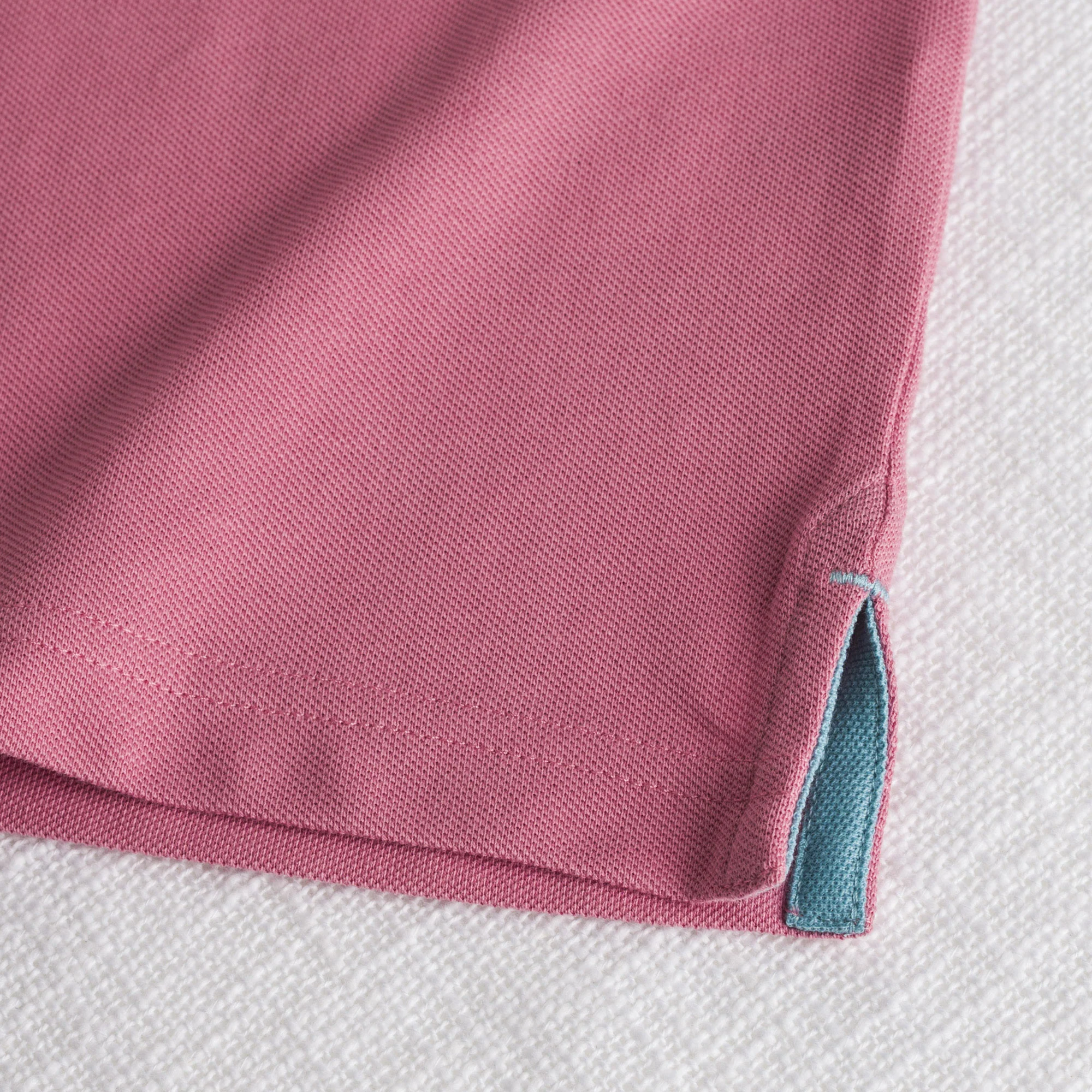 Polo cotone stretch piquet con collo jacquard - Wild Rose - Image 5