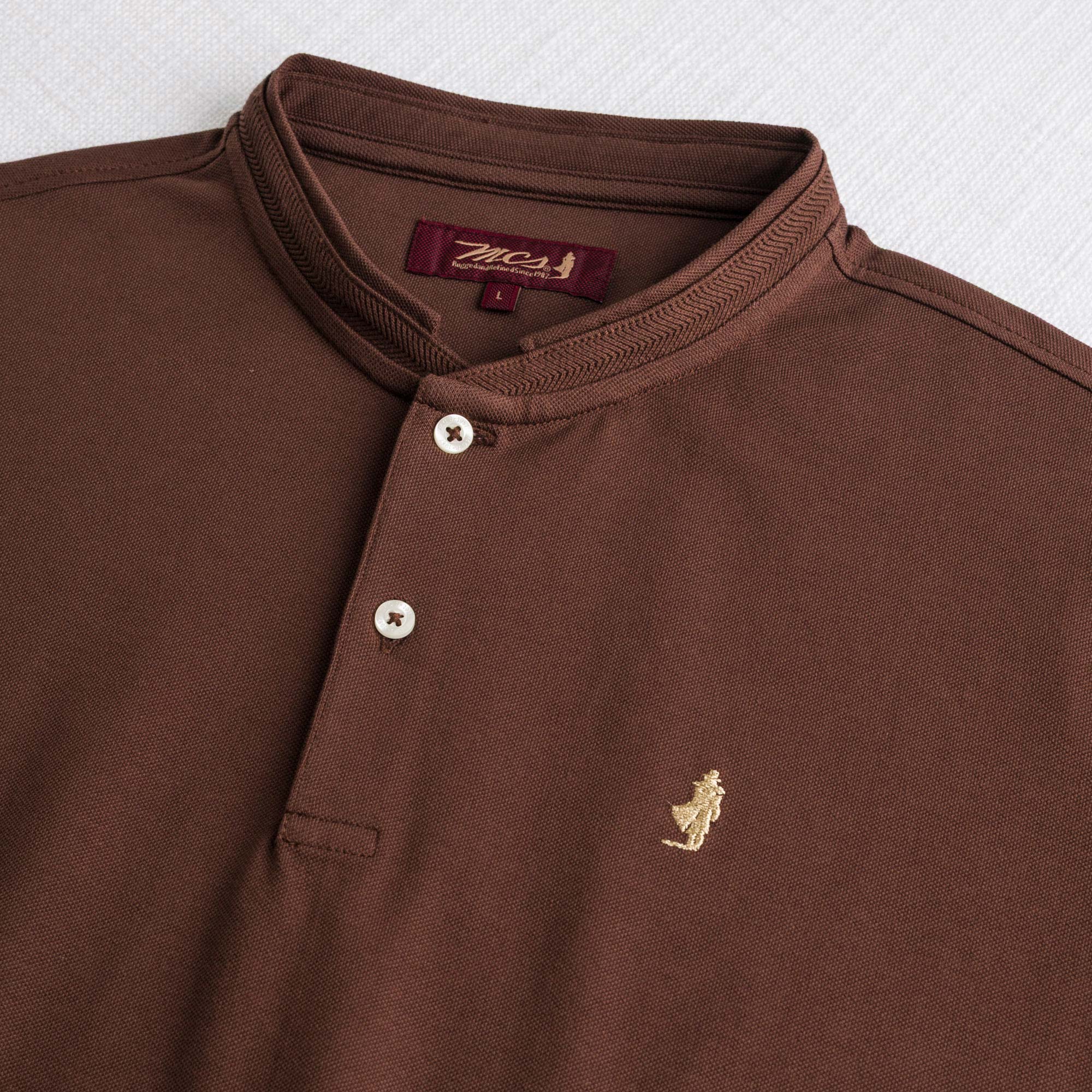 Polo cotone stretch piquet modello serafino - Chocolate - Image 3