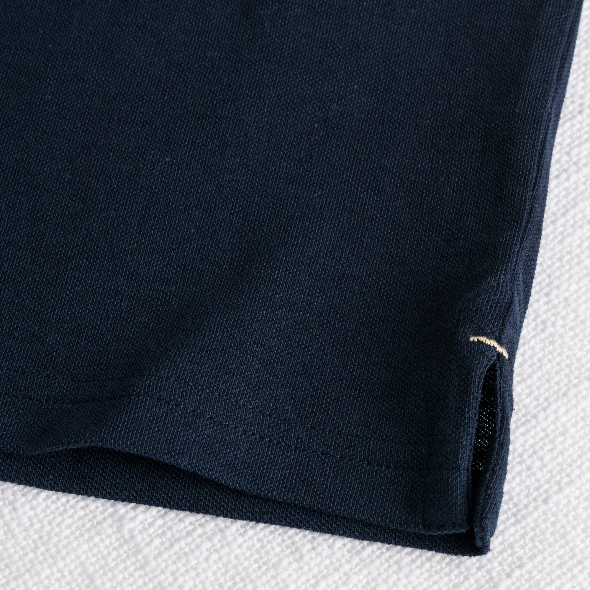 Polo misto cotone e lino - Navy Blue - Image 4