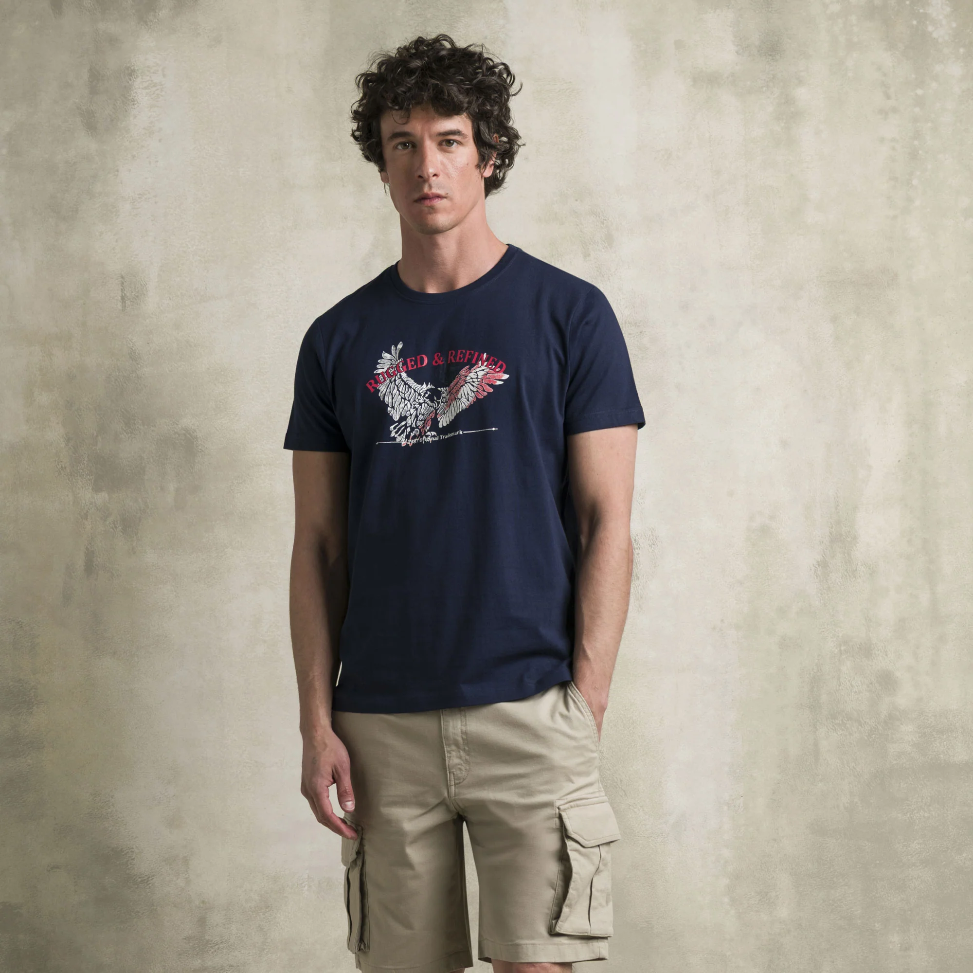T-shirt 100% cotone con artwork - Navy Blue - Image 4