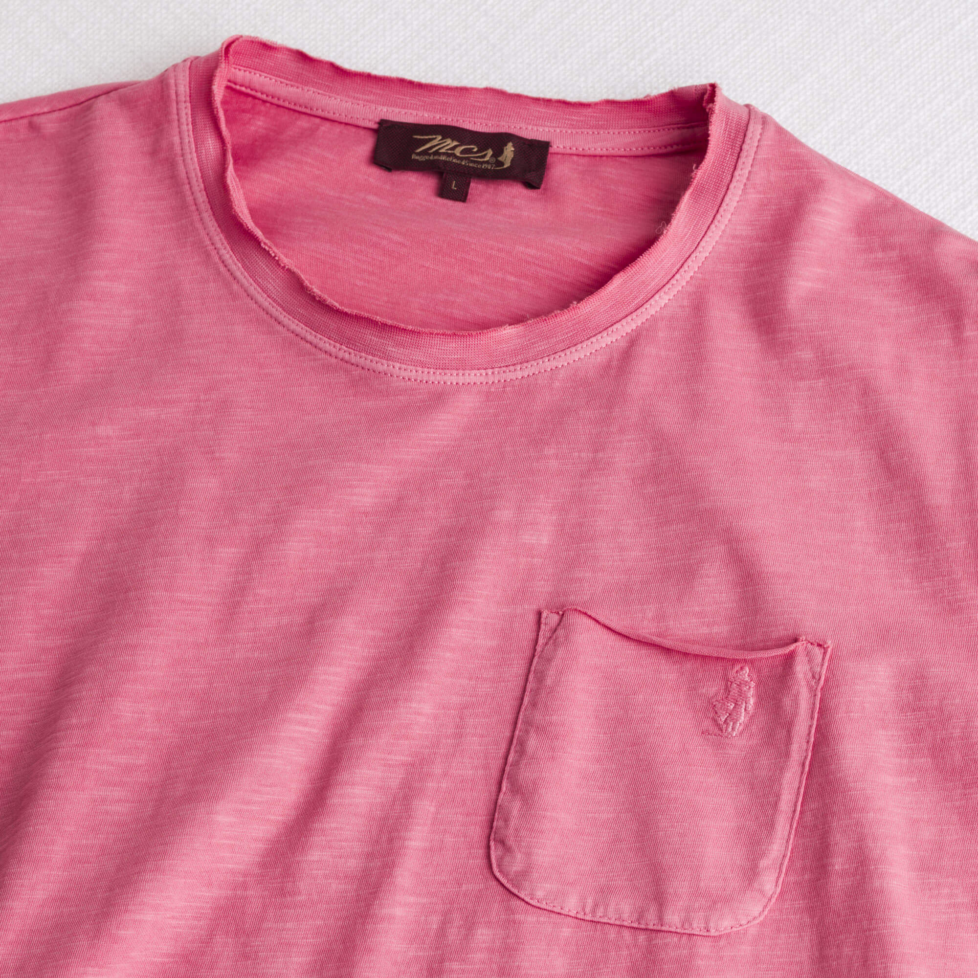 T-shirt 100% cotone fiammato con taschino - Wild Rose - Image 3
