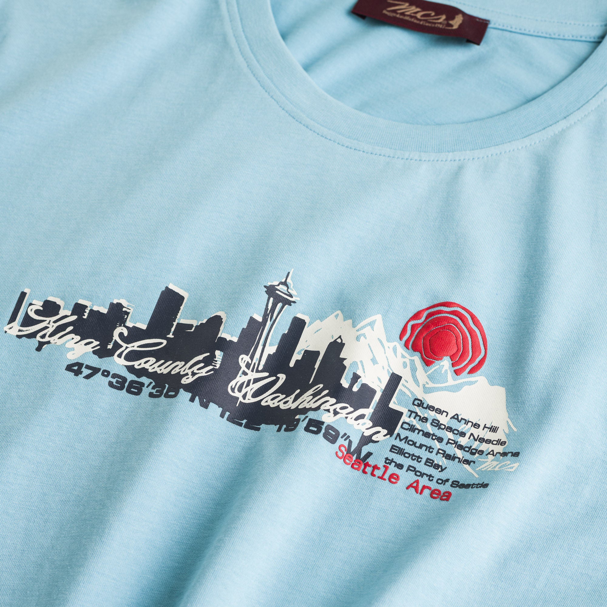 T-shirt 100% cotone con stampa centrale - Sky Blue - Image 3