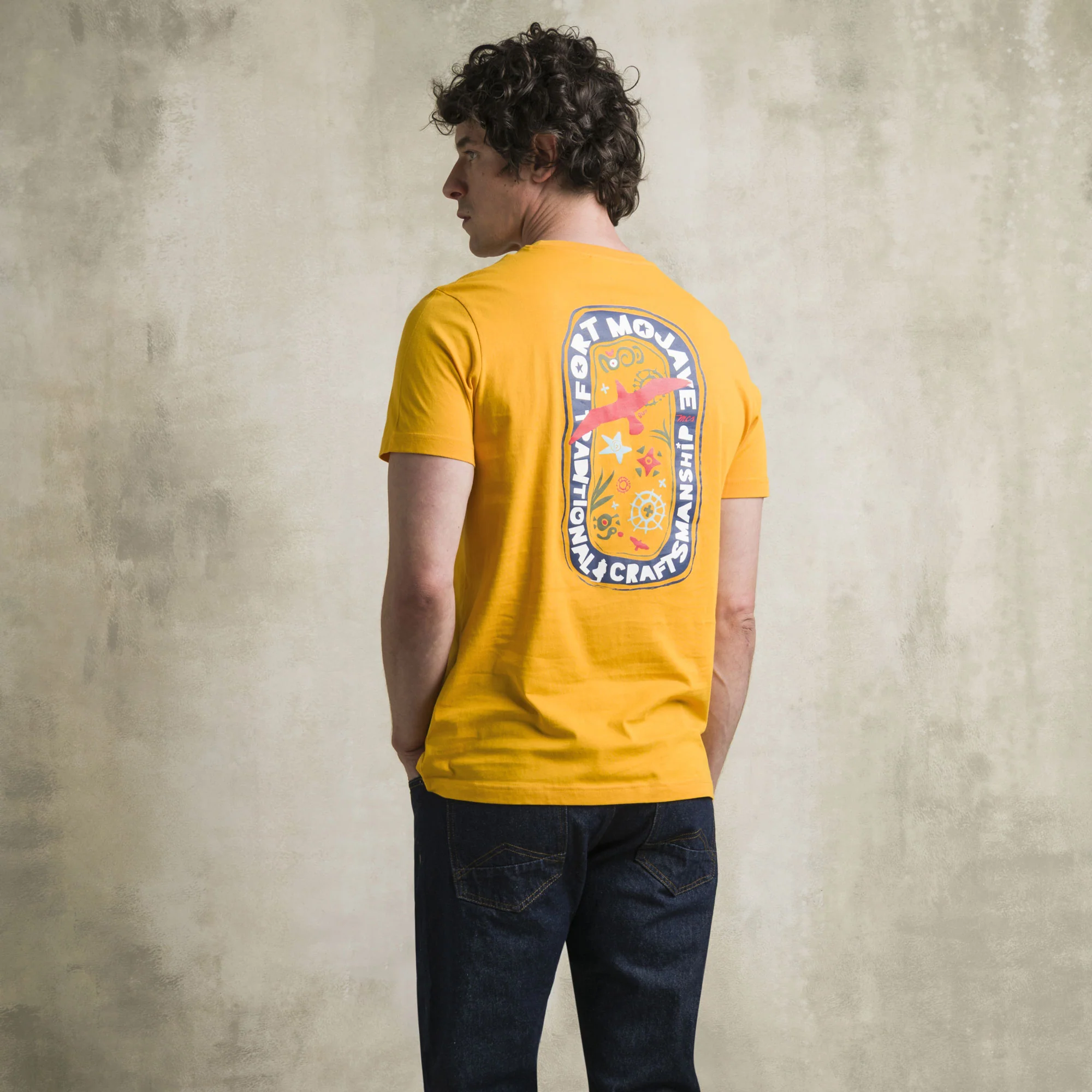 T-shirt 100% cotone con stampa fronte retro - Gold Yellow - Image 6