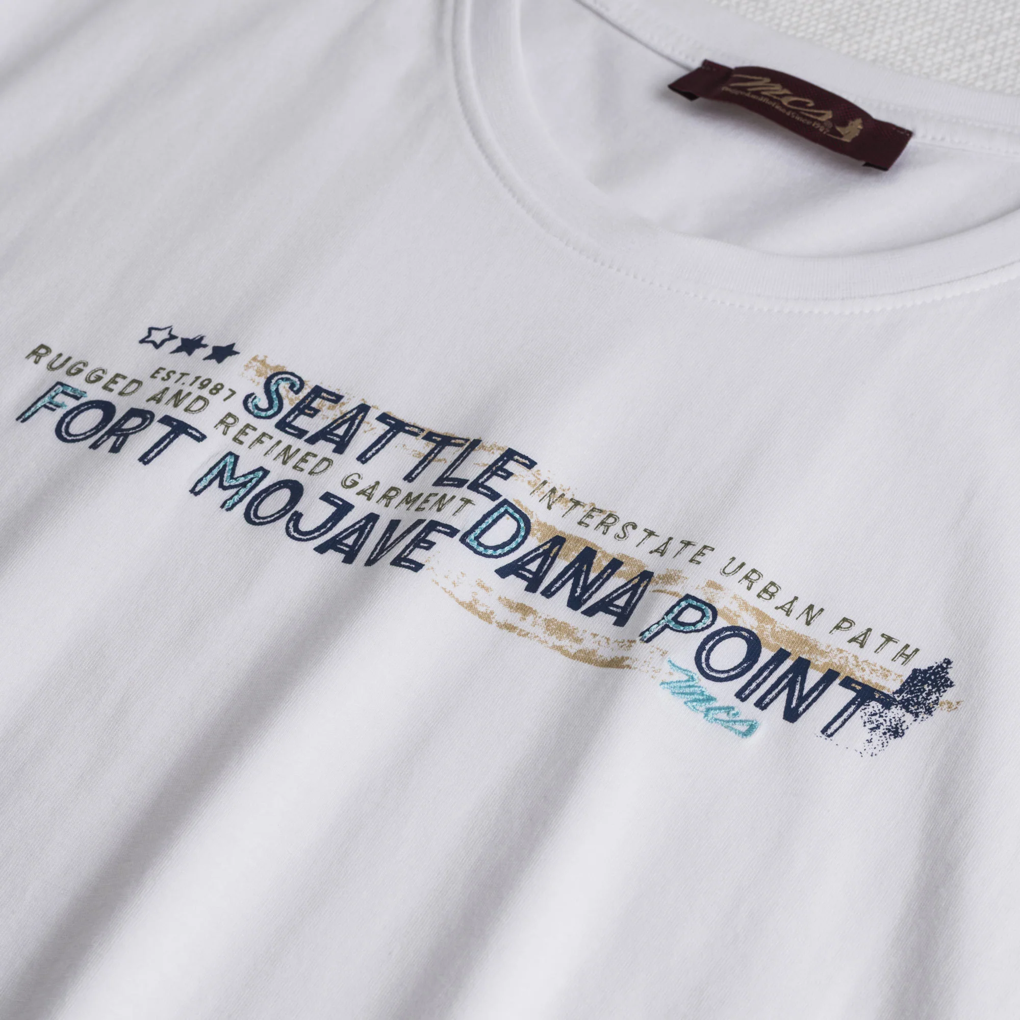 T-shirt 100% cotone con stampa grafica collezione - White - Image 3
