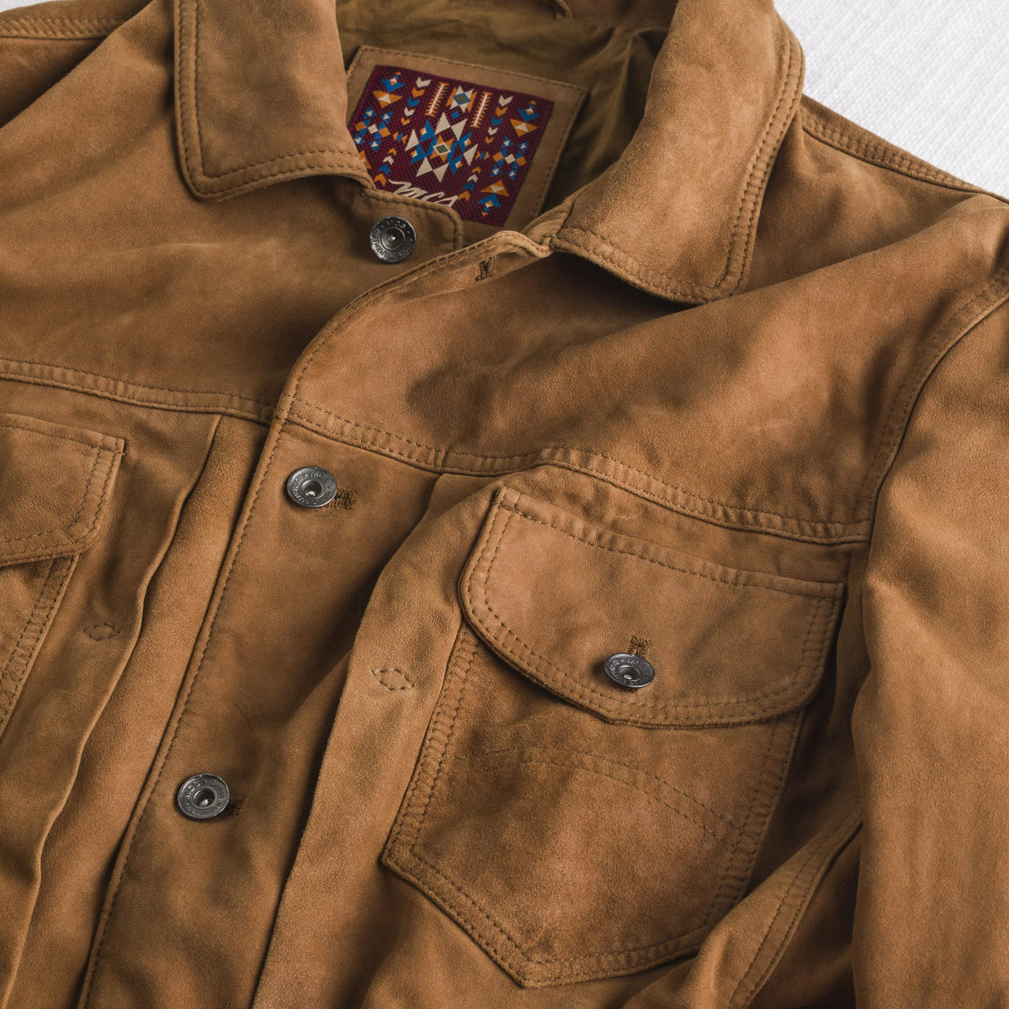 Trucker Jacket 100% pelle - Light Cognac - Image 4