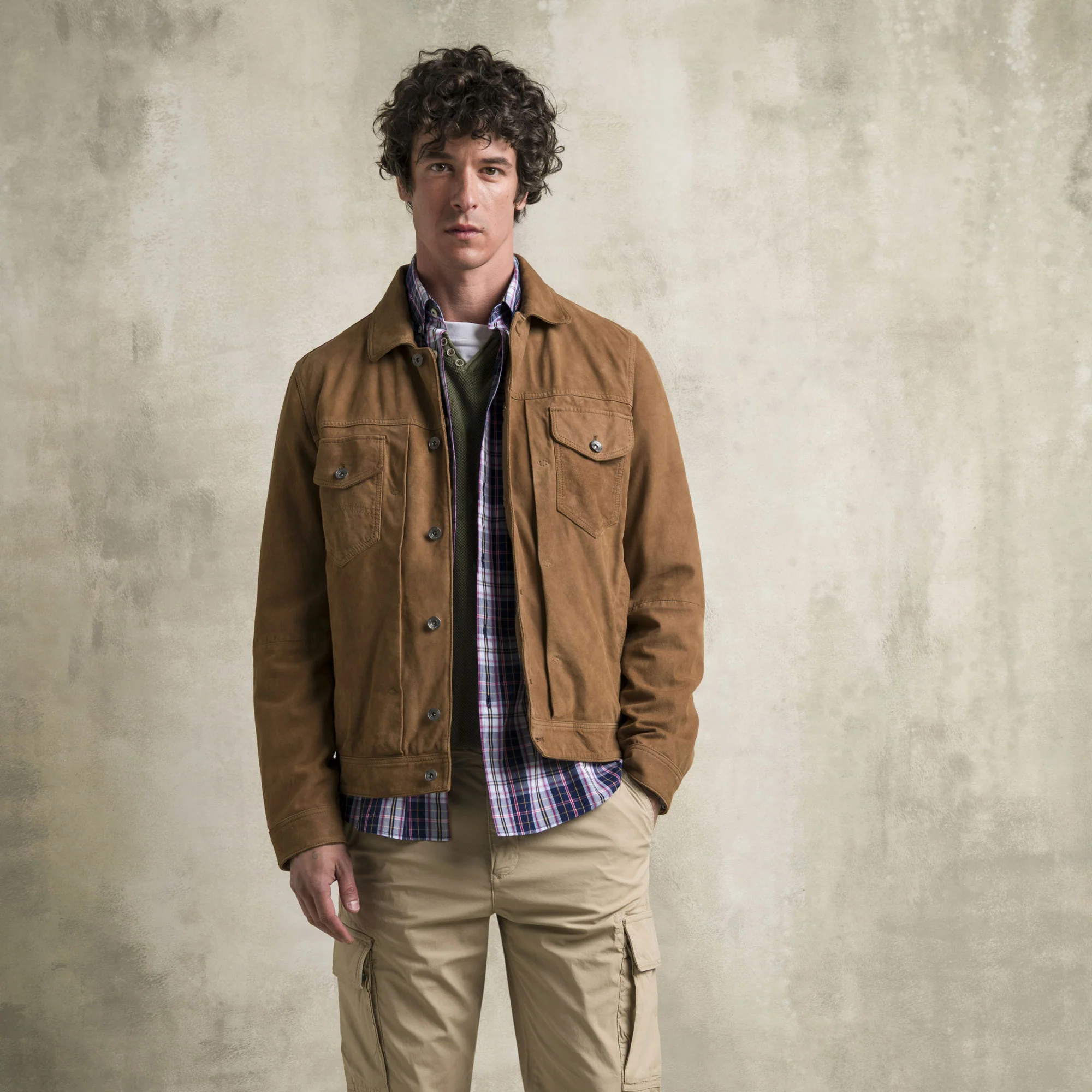 Trucker Jacket 100% pelle - Light Cognac - Image 6